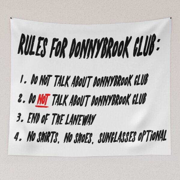 Item preview, Rules for Donnybrook Club (Black) designed and sold by SFXmedia.