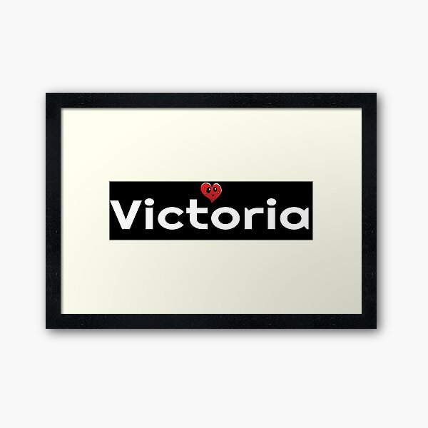 Victoria Cute Heart Mi nombre Nombre Victoria Lámina enmarcada
