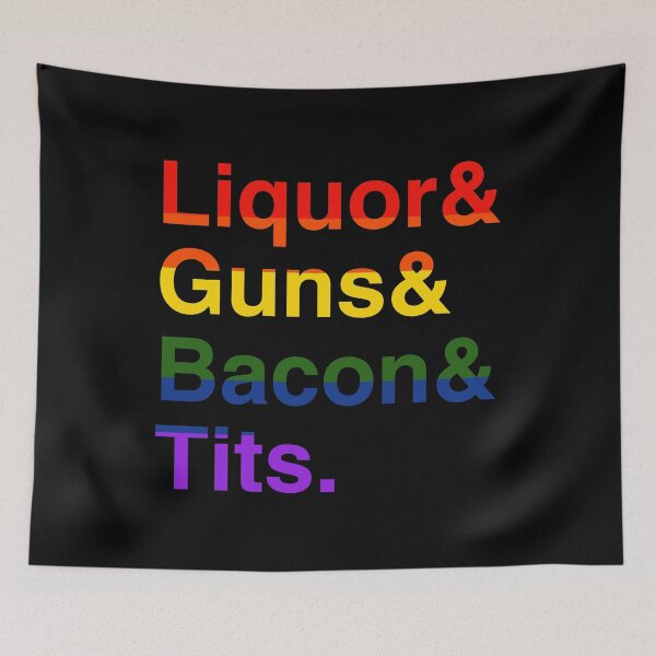 Item preview, LGBT Liquor Bacon Guns Tits designed and sold by flippinsg.