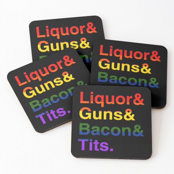 Item preview, LGBT Liquor Bacon Guns Tits designed and sold by flippinsg.