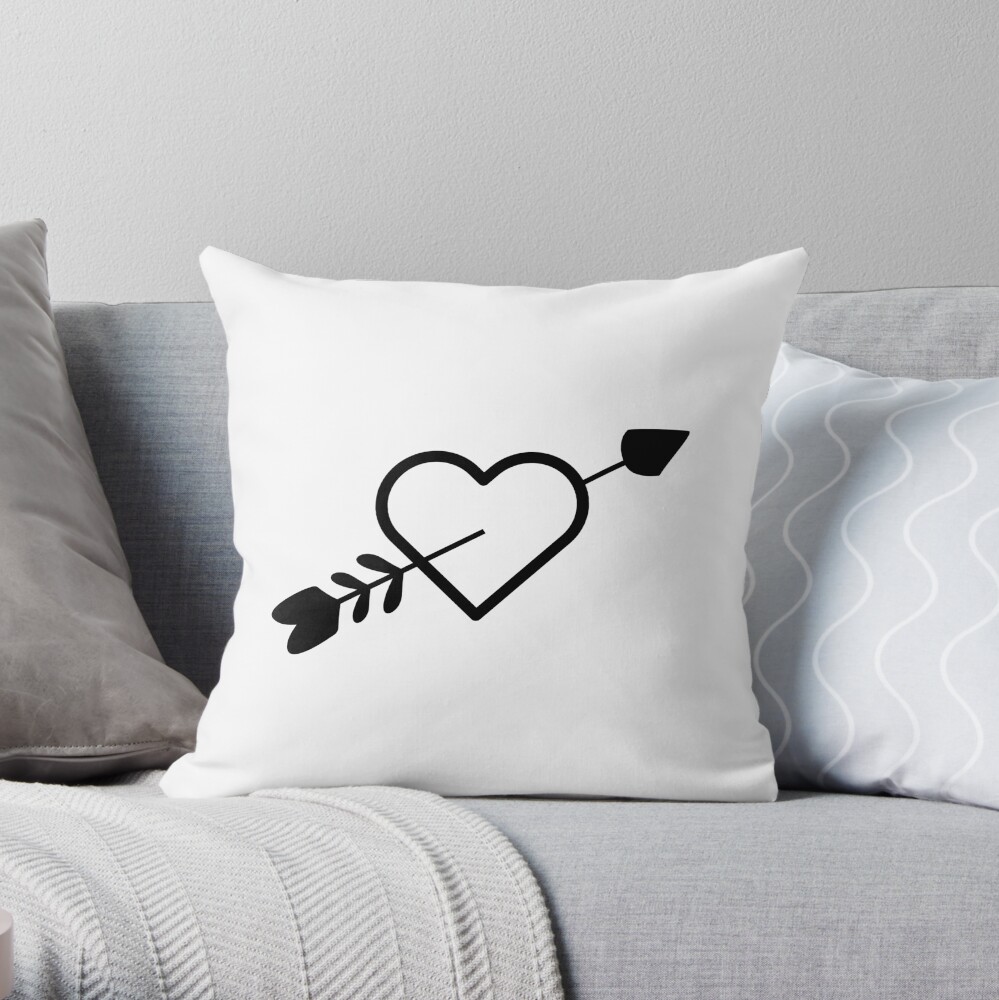 Heart pierced Throw Pillow