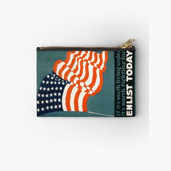 Item preview, Patriotic Recruiting War Poster ~ ENLIST TODAY ~ Army Navy Air Force Coast Guard ~ 0597 designed and sold by ContrastStudios.