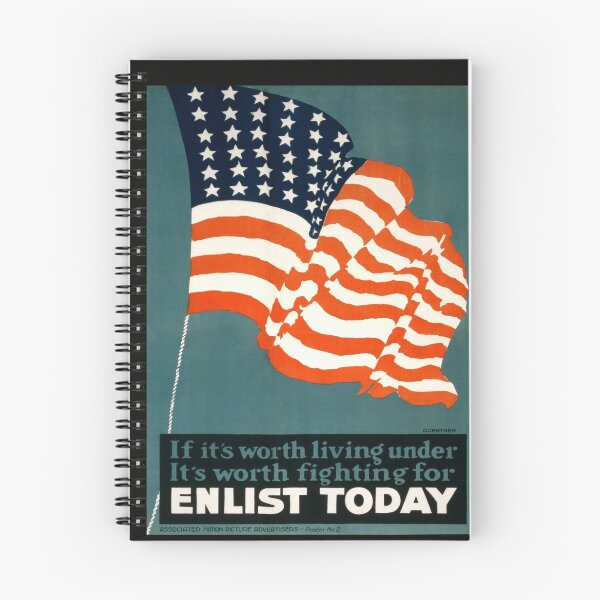 Item preview, Patriotic Recruiting War Poster ~ ENLIST TODAY ~ Army Navy Air Force Coast Guard ~ 0597  designed and sold by ContrastStudios.