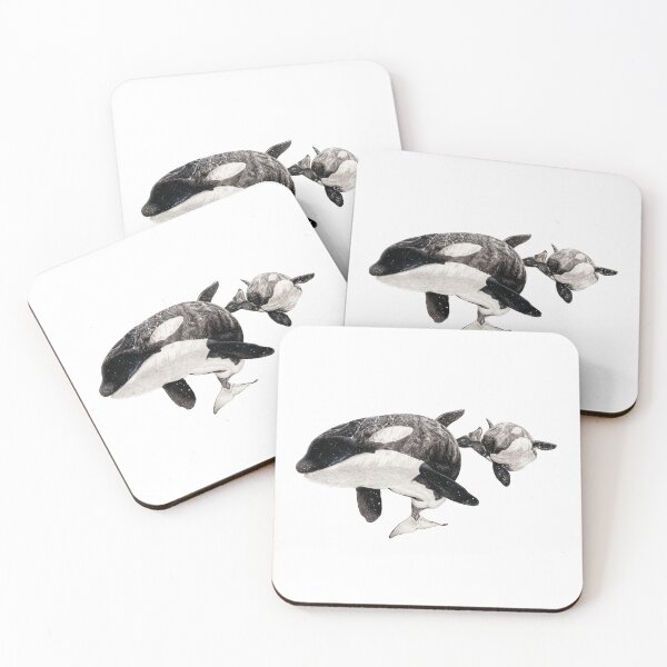 Item preview, Katina and Taku the Killer Whales Drawing designed and sold by ArtyOrca.