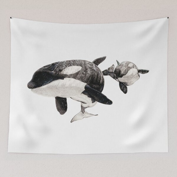 Item preview, Katina and Taku the Killer Whales Drawing designed and sold by ArtyOrca.