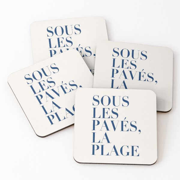 Item preview, ! New ! Paris Revolt, May 68: 'SOUS LES PAVES, LA PLAGE': Deepest Blue on Cream designed and sold by Day Chapman.