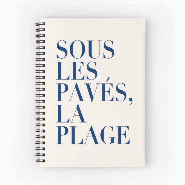 Item preview, ! New ! Paris Revolt, May 68: 'SOUS LES PAVES, LA PLAGE': Deepest Blue on Cream designed and sold by Day Chapman.