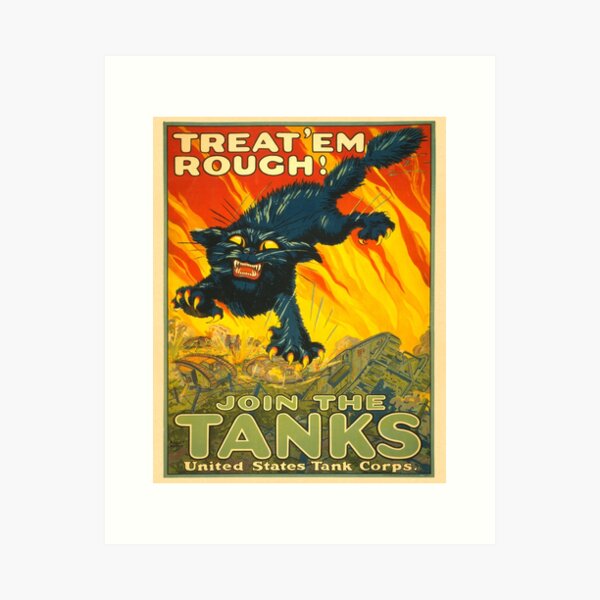 Vista previa del artículo con la obra «Únase al Cuerpo de Tanques ~ Afiche de reclutamiento de guerra ~ Tanque del ejército Black Cat ~ 0592», diseñado y vendido por ContrastStudios.