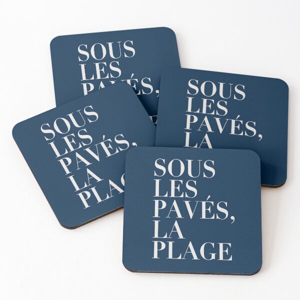 Item preview, ! New ! Paris Revolt, May 68: 'SOUS LES PAVES, LA PLAGE': Pale Grey on Deepest Blue designed and sold by Day Chapman.