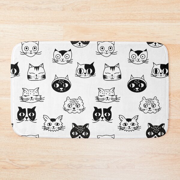 Item preview, cute black and white cat faces designed and sold by ECLECTICimprint.