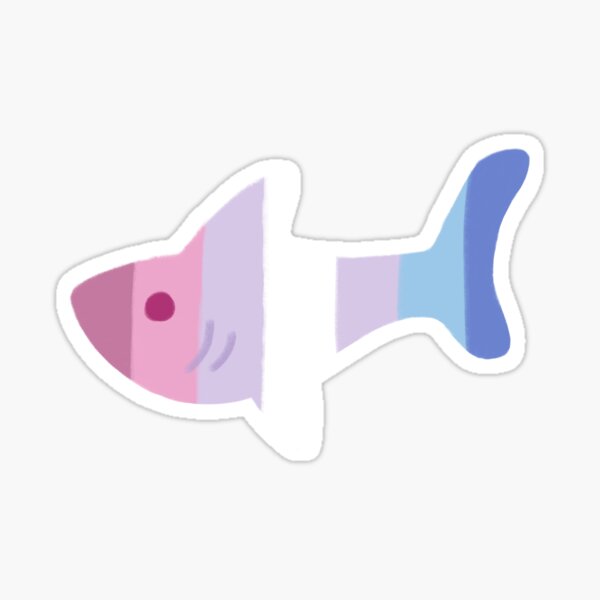 Bigender Pride Shark Sticker