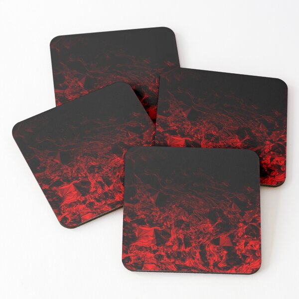 Item preview, Red Nite - black and red abstract gradient polygonal swirls designed and sold by JaycraveDesigns.