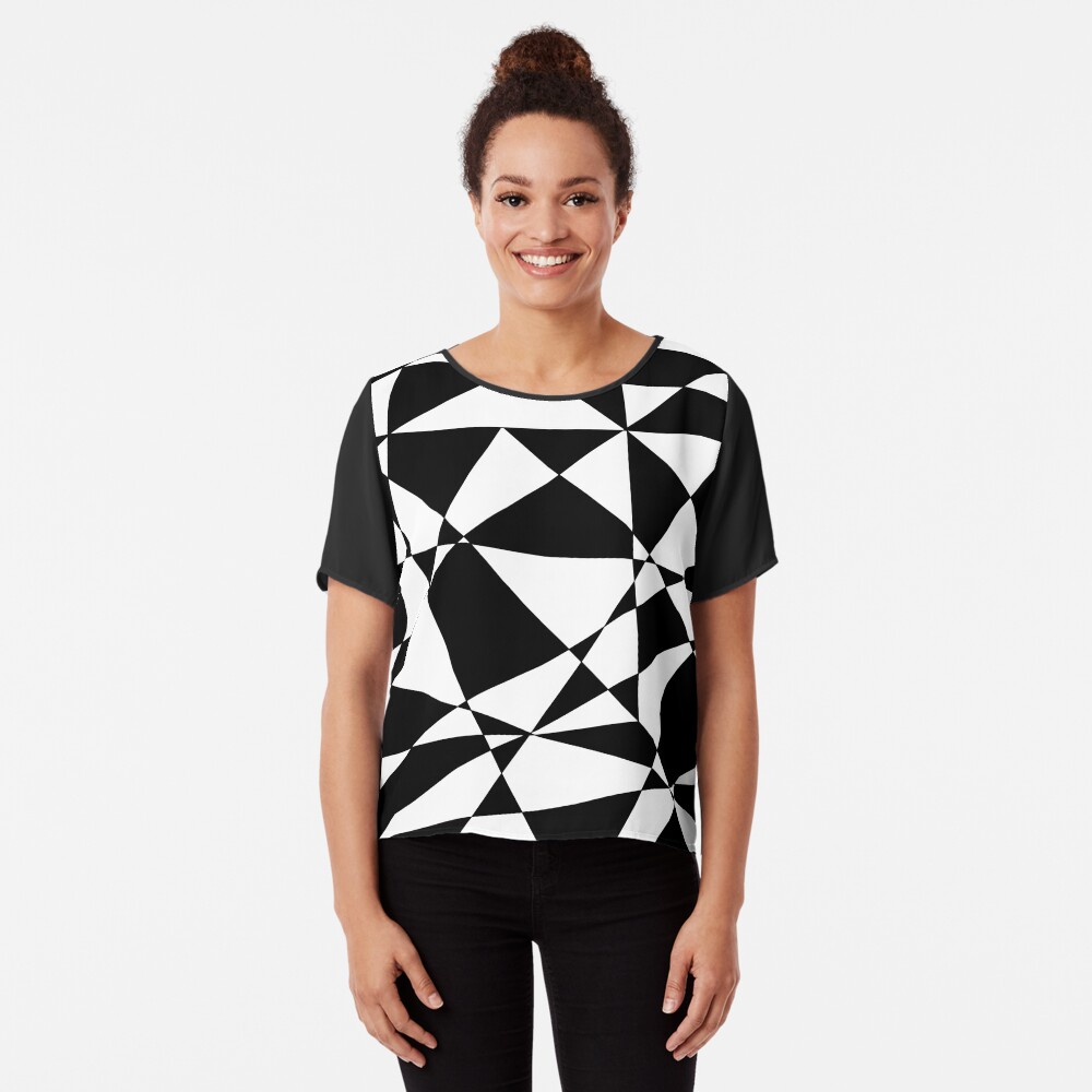 Black and White Retro Geometric Pattern A-Line Dress for Sale by