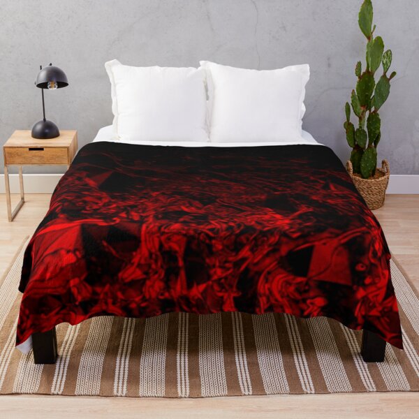 Item preview, Red Nite - black and red abstract gradient polygonal swirls designed and sold by JaycraveDesigns.