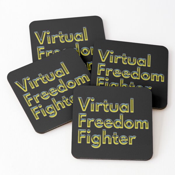 Item preview, Virtual Freedom Fighter (Dark Gray - Yellow Liquid Gold Look • Quote) designed and sold by SassyClassyMe.