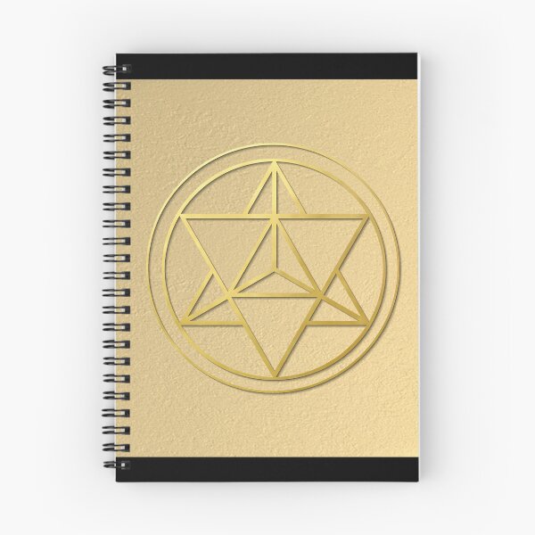Item preview, Merkabah Star Tetrahedron gold sacred geometry mandala healing protection amulet  designed and sold by Michallandsberg.