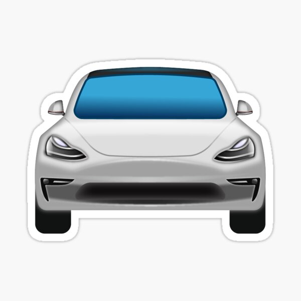 "White emoji tesla" Sticker by S3xyfanstore Redbubble
