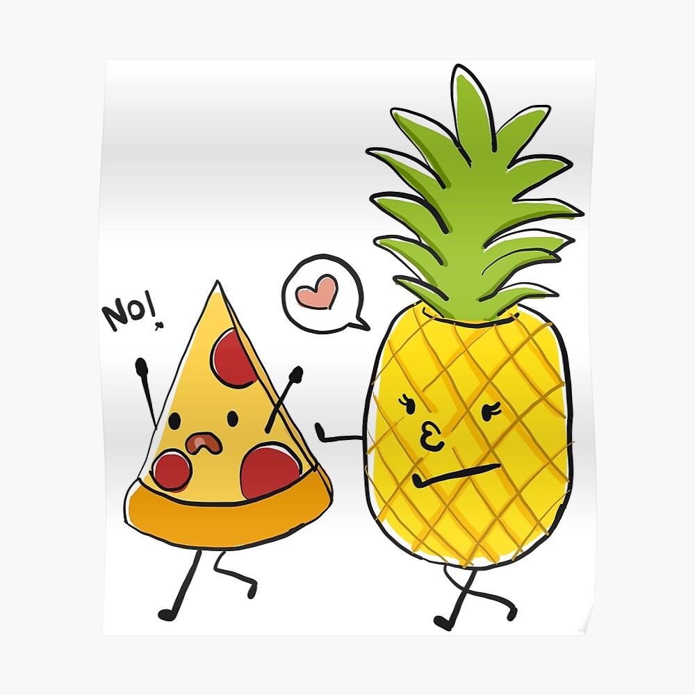 Pepperoni /& Pineapple Pizza With Fruit /& Veg FOD005 Art Print A4 A3 A2 A1