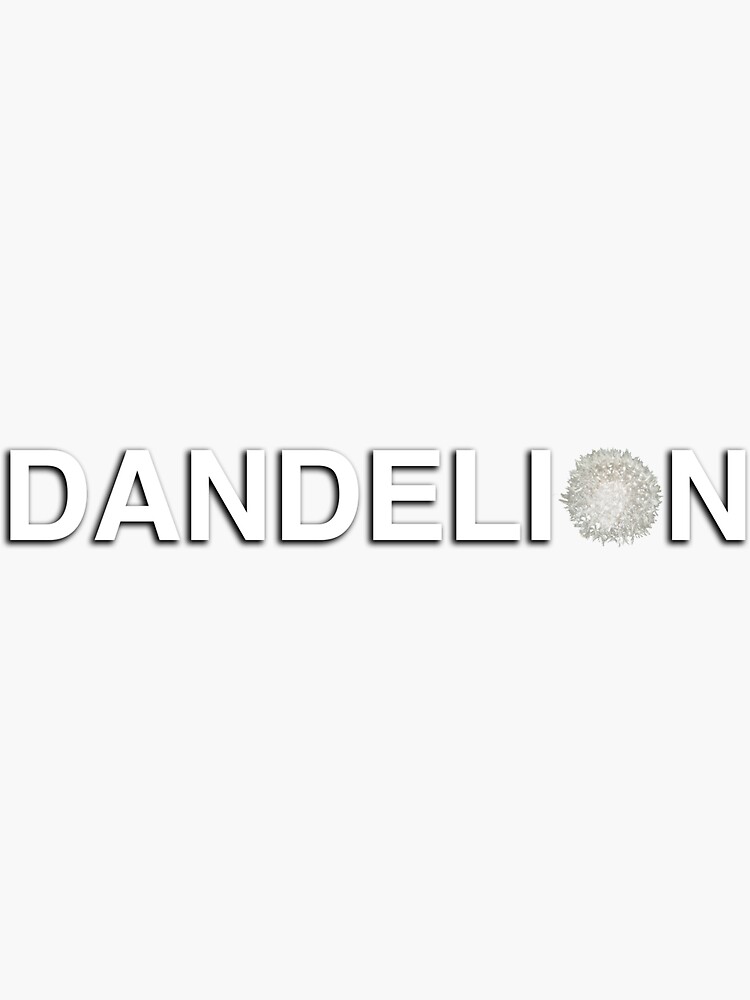 Thumbnail 3 of 3, Sticker, DANDELION - Graphic Text with Dandelion designed and sold by Warren Paul Harris.