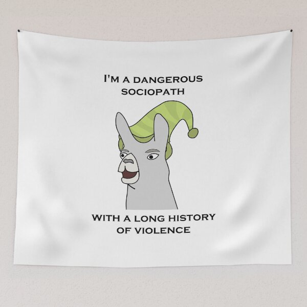 Item preview, Llamas with Hats - "I'm a dangerous sociopath with a long history of violence" designed and sold by NickHasling.