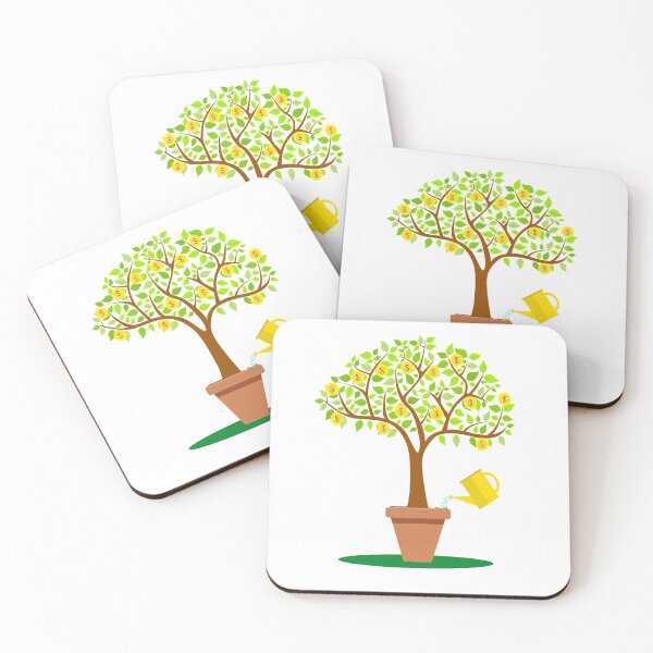 Item preview, Cartoon money Tree with leafs made from coins designed and sold by NerdySherds.