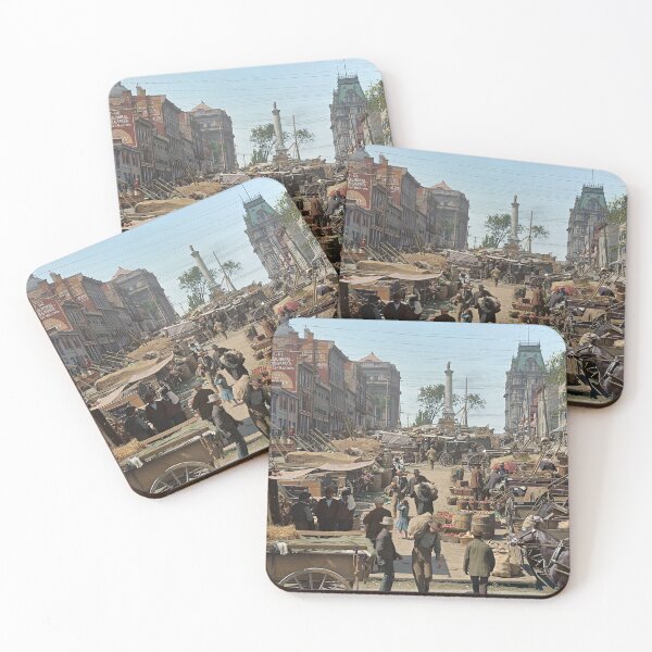 Item preview, Jacques Cartier Square, Montreal, Canada in 1900 (PORTRAIT CROP) designed and sold by Sanna Dullaway.