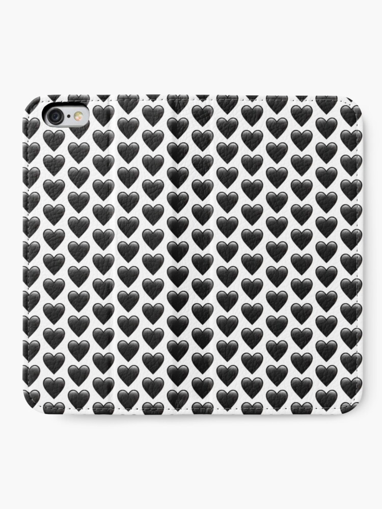 Schwarzes Herz Emoji Iphone Flip Case Von Amemestore Redbubble