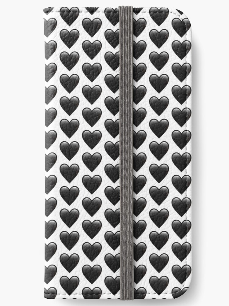 Schwarzes Herz Emoji Iphone Flip Case Von Amemestore Redbubble