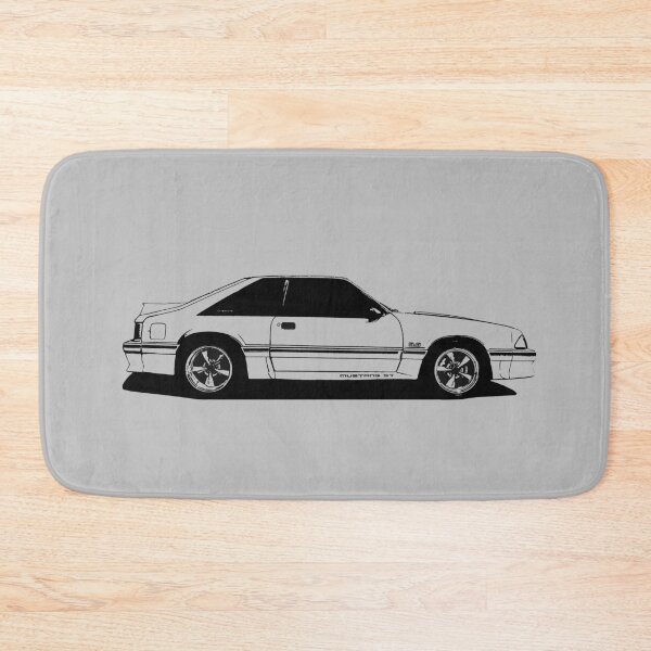 Item preview, Ford Mustang GT (fox body) - profile stylized black on light background  designed and sold by mal-photography.