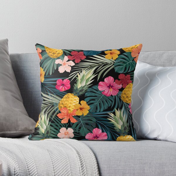 Dark pineapple Throw Pillow