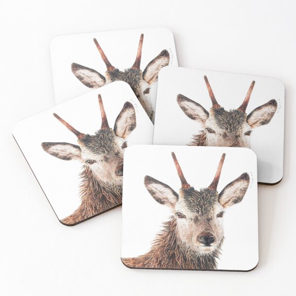 Item preview, Portrait of a young red deer stag designed and sold by BeckyKidus.