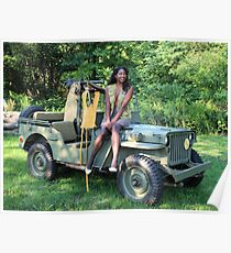 Violet on a Jeep, Tuskegee Airman Poster