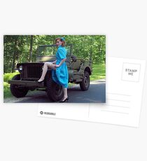 Dori Jean with a 1941 Willys MB Postcards