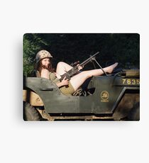 Jordan in a 1942 Ford GPW Canvas Print