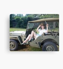 Tesla Tease in a WWII Willys MB Metal Print