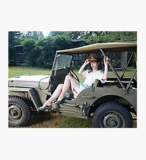 Tesla Tease in a WWII Willys MB Photographic Print
