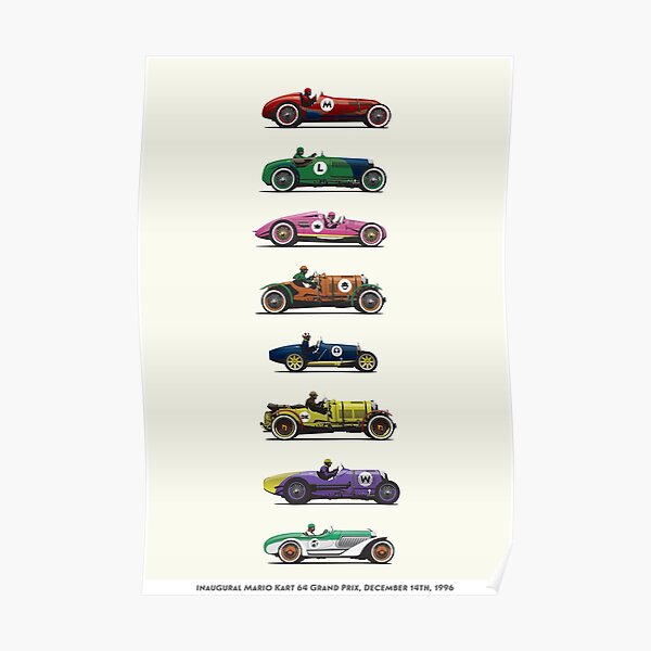 Vintage Mario Kart 64 Print Poster