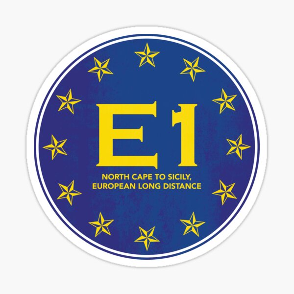 E1 Nordkap nach Sizilien - Europäischer Fernwanderweg Sticker