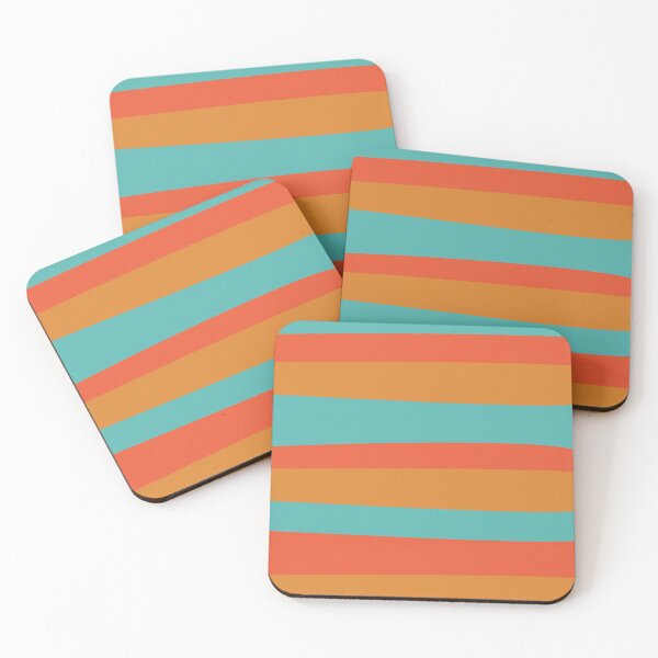 Item preview, Groovy Stripes Irregular Stripe Pattern in Turquoise and Orange. Minimalist. Colourful designed and sold by kierkegaard.