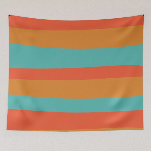 Item preview, Groovy Stripes Irregular Stripe Pattern in Turquoise and Orange. Minimalist. Colourful designed and sold by kierkegaard.
