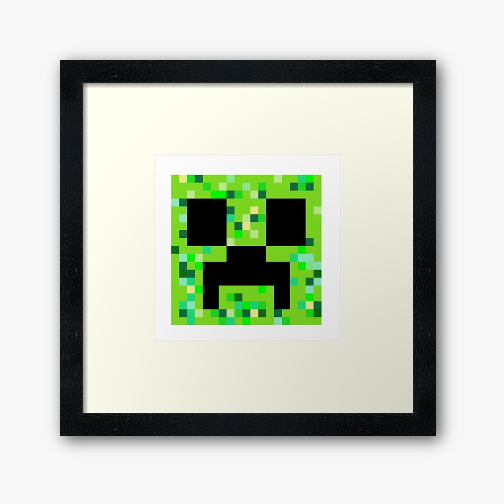 Creeper Minecraft Framed Art Print By Design2z Redbubble - golden creeper skin roblox