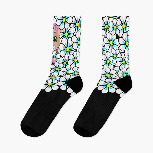 Item preview, Cat between flowers designed and sold by barbodesio.