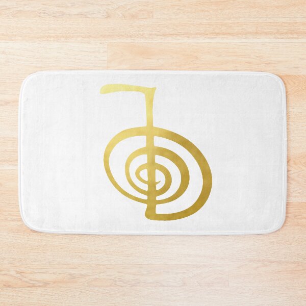 Reiki healing CHO KU REI The Power Symbol gold spiritual element Bath Mat