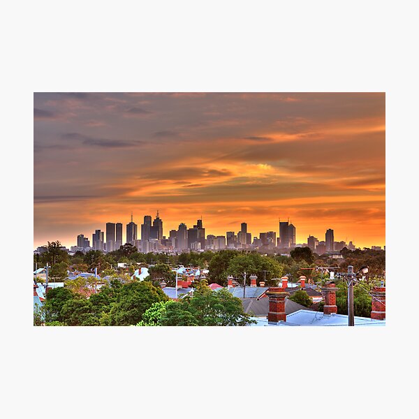 Melbourne Skyline Photographic Print