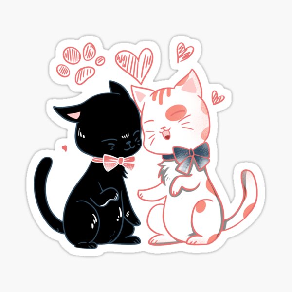 Cat Sweet Love for Saint Valentin's day Sticker