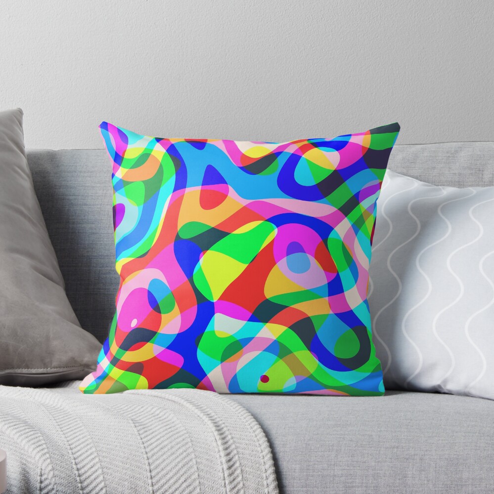 Multicolored stripes Throw Pillow