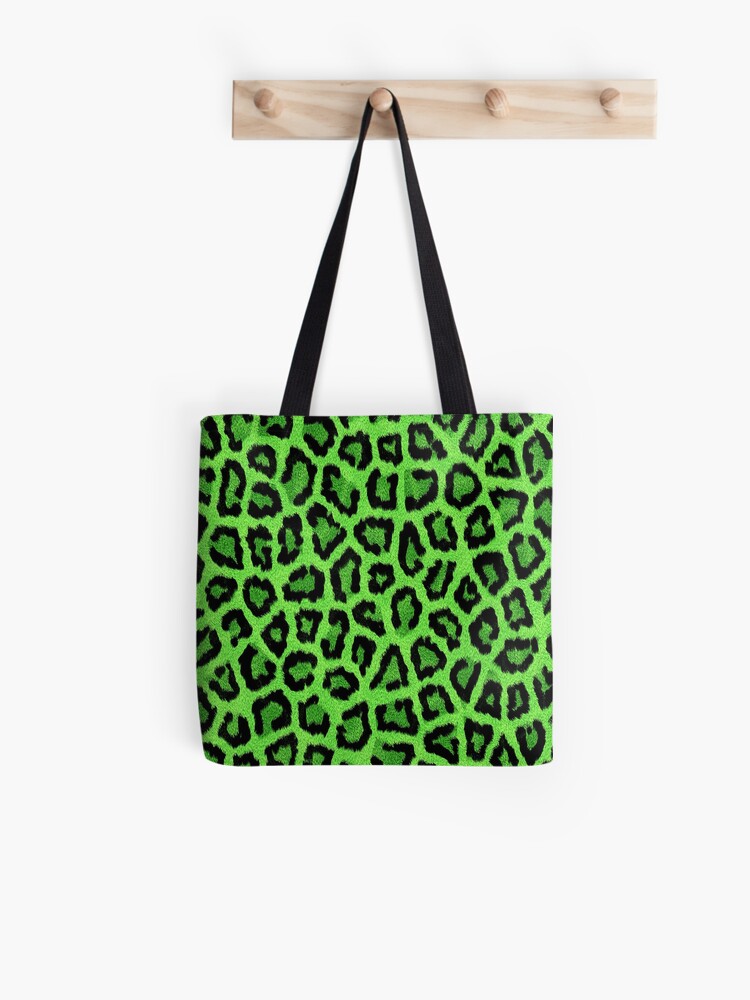 green leopard print bag