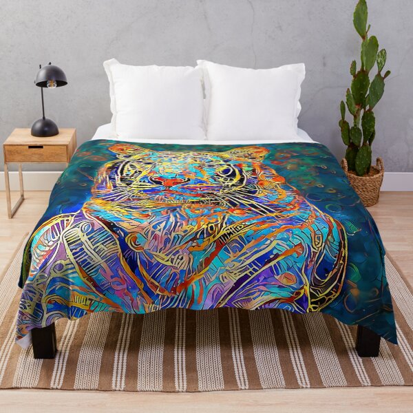 Item preview, Gold and Blue Tiger designed and sold by Elisabeth Lucas.