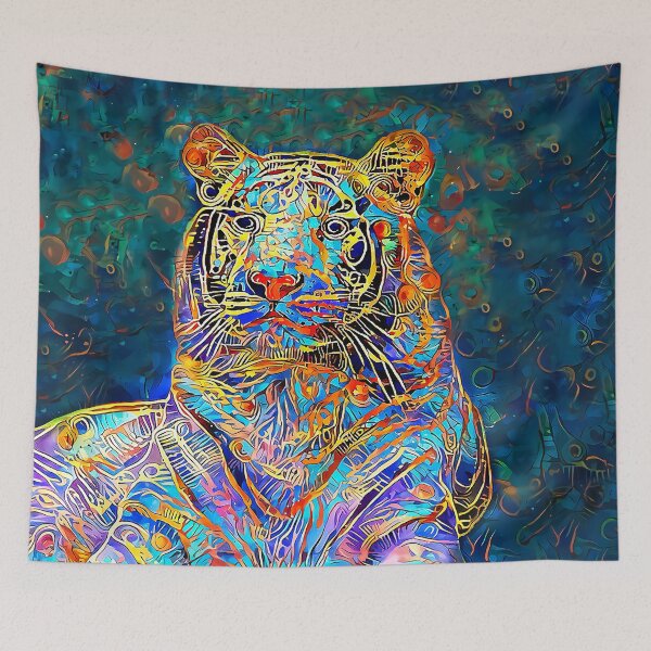 Item preview, Gold and Blue Tiger designed and sold by Elisabeth Lucas.