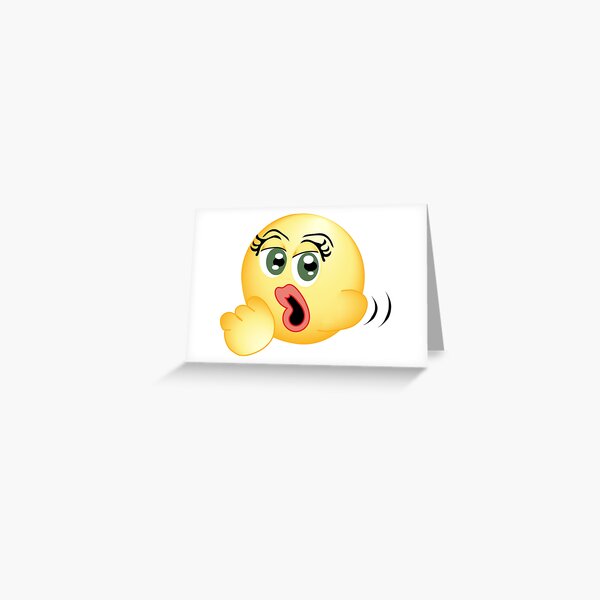 Oral Fixation The Blowjob Emoji Greeting Card By Stinkpad Redbubble